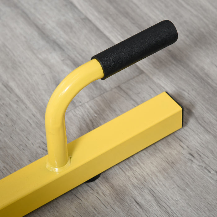 Soozier Adjustable Squat Machine With Push Up Bars, Multifunction Deep Sissy Squat Machine Leg Exerciser Ab Strength Training Home Gym Workout, Yellow