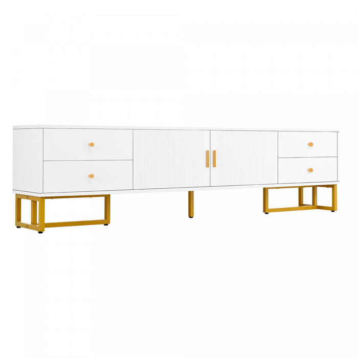 Gavin 68.8\" TV Cabinet with Storage Drawers and Media Organization Function,White Tv Stand