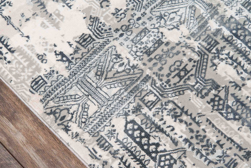 Claudia Traditional 7'9\" x 9'10\" Area Rug in Grey Indoor Area Rug