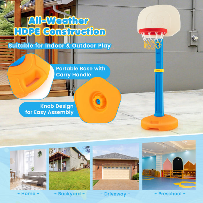 Costway Kids Basketball Hoop Stand Adjustable Height Indoor Outdoor Sports Game Toy