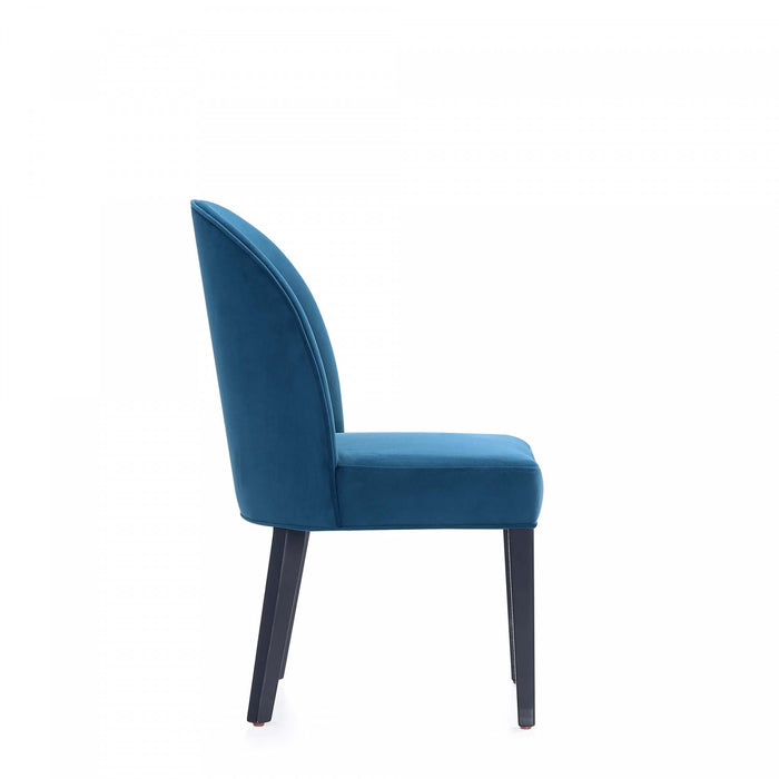 Hillman Modern Wood Upholstered Dining Chair in Blue - Set of 4