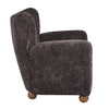Wingate Cozy Wingback Armchair with Premium Fabric and Solid Wood Legs, Dark Brown, Teak | Wingate Fauteuil Aile Confortable en Tissu Premium et Pieds en Bois Massif, Brun Fonce, Teck