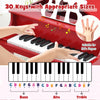 Costway 30-Key Classic Baby Grand Piano Toddler Toy Wood with Bench & Music Rack Red