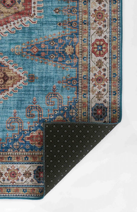 Tracy Traditional 6'0\" x 9'0\" Area Rug in Blue Indoor Area Rug