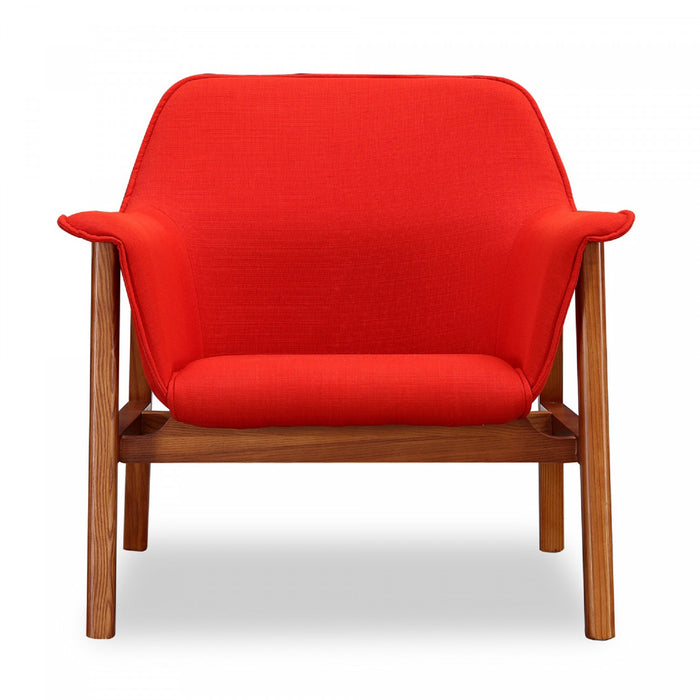 Miller Mid-Century Modern Linen Weave Accent Armchair in Burnt Orange - Set of 2