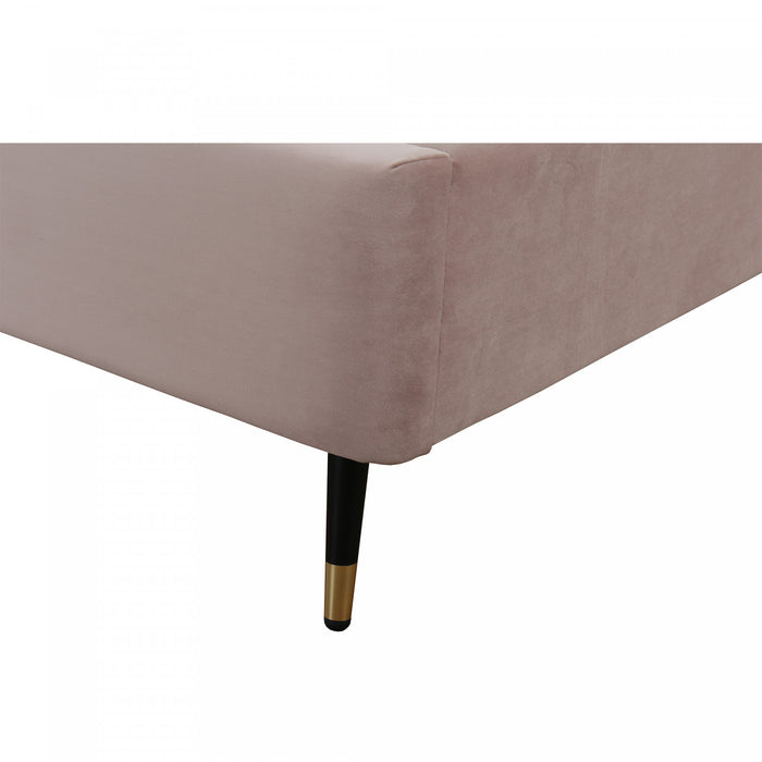Crosby Modern Upholstered Velvet Full Bed in Blush
