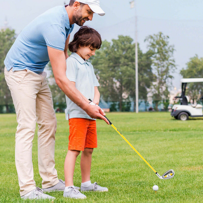 Ultimate Junior #7 Iron For Kids With Fiberglass Shaft & Headcover Junior Practice Golf Club Yellow