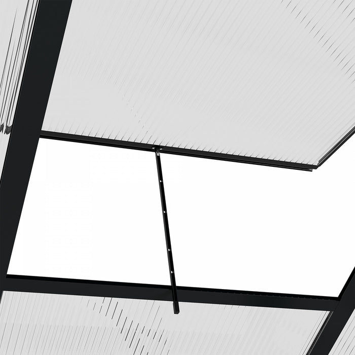 Outsunny Greenhouse, Walk-in Hot House, Clear Pc Board With Sliding Door