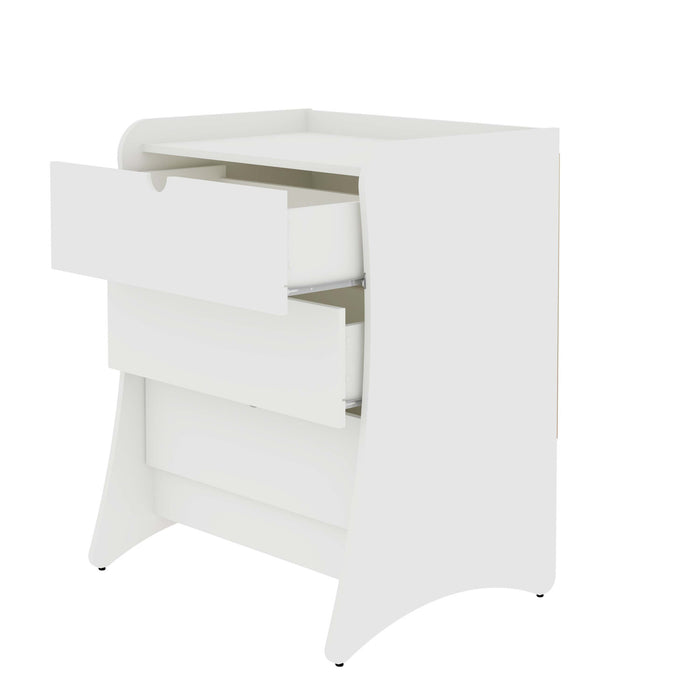 Coney Mid-Century Modern 3-Piece Dresser Set in White