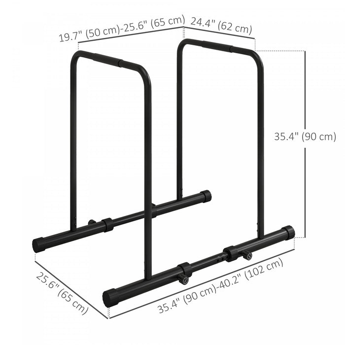 Soozier Push Up Bars Dip Station With Adjustable Height And Width For Home Gym