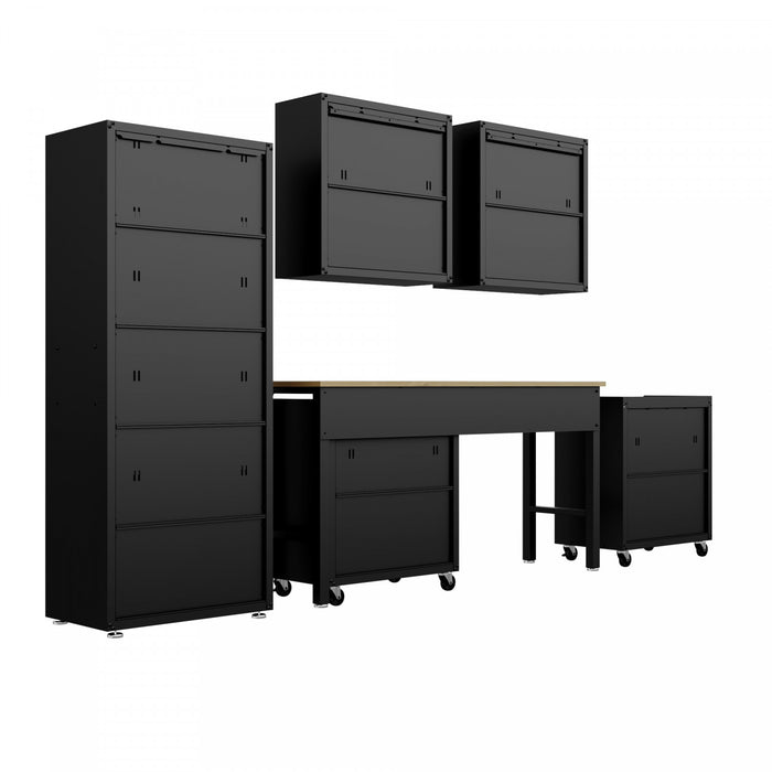 Fortress Modern 6-Piece Garage Set in Charcoal Gray Garage Storage