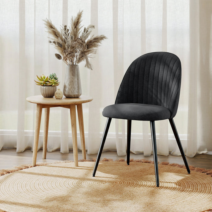 HOMCOM Set of 4 Modern Dining Chairs for Living Room, Black