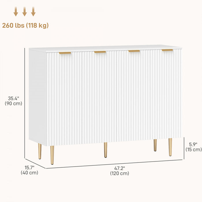 HOMCOM Sideboard Buffet Cabinet w/ Adjustable Shelves, White