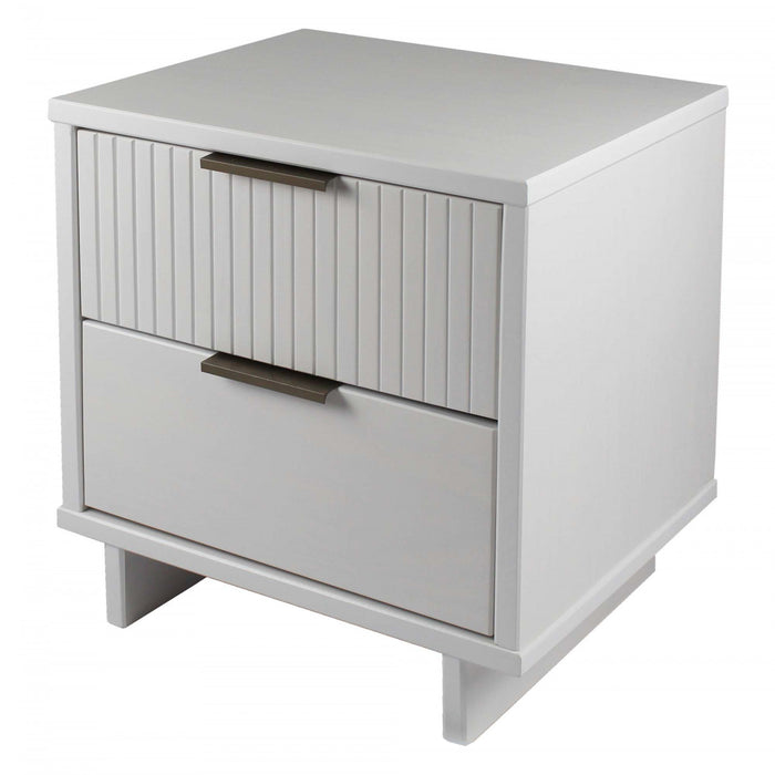 Granville Modern 18\" Nightstand in White (2-Drawer) - Set of 2