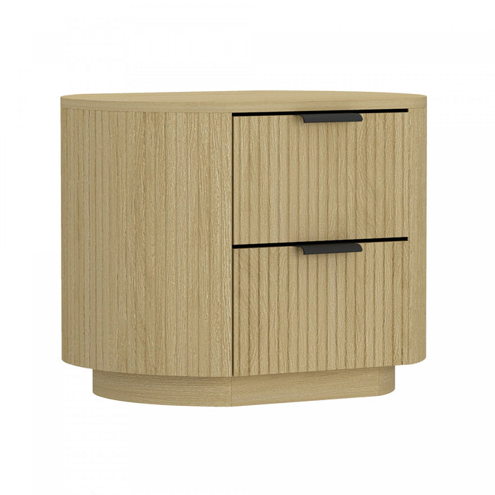 Olivia Manhattan Modern 27\" Nightstand in Natural Oak (2-Drawer) - Set of 2