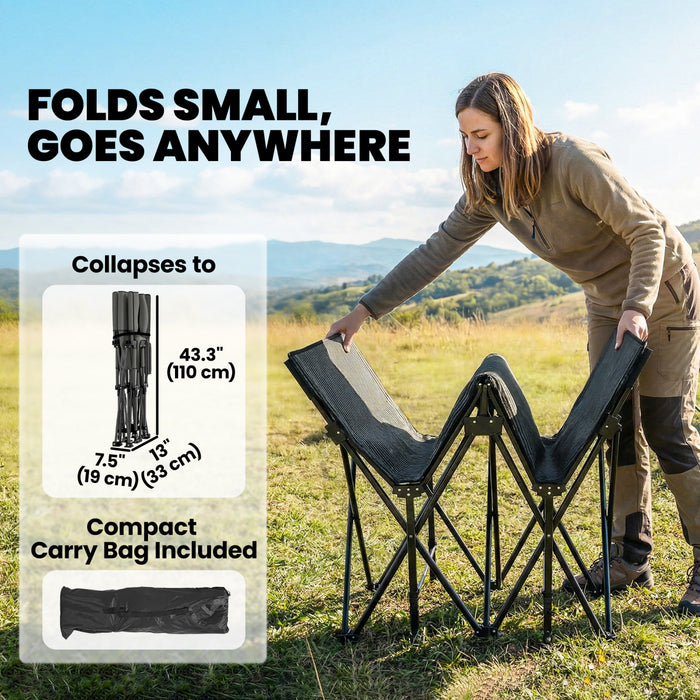 Outsunny Camping Cot with Pad, 32\" Extra Wide Folding Cots, Black
