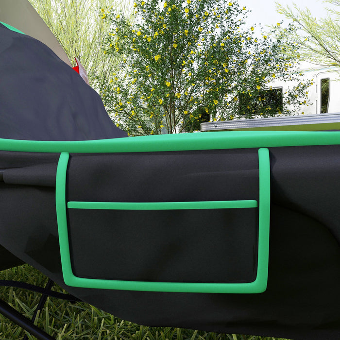 Outsunny Foldable Camping Chair Padded Moon Saucer Chair with Carry Bag, Storage Pocket & Removable Footrest for Outdoor, Beach, Picnic, Hiking, Fishing, Travel