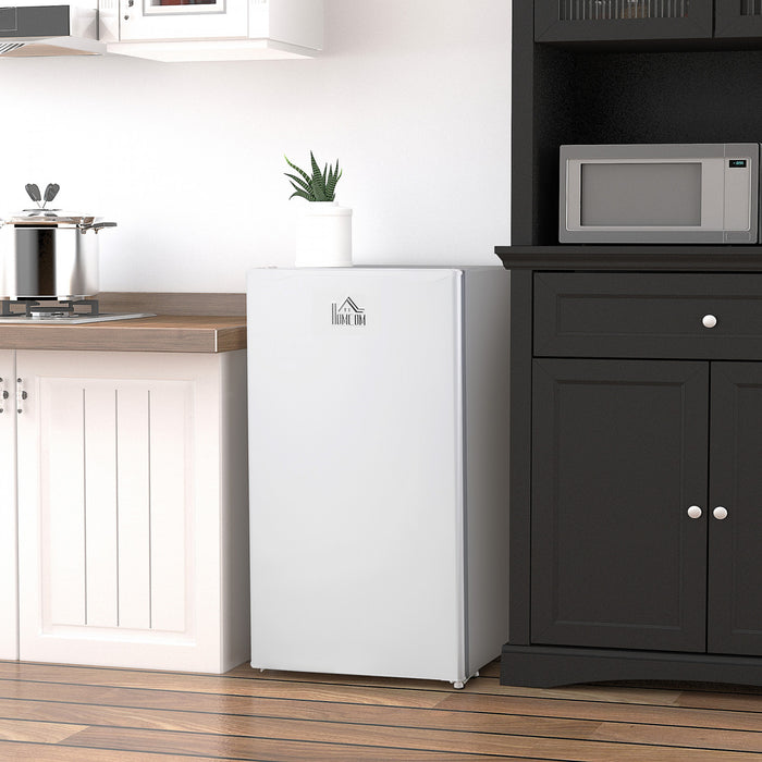 HOMCOM Mini Fridge with Freezer Thermostat Reversible Door for Bedroom