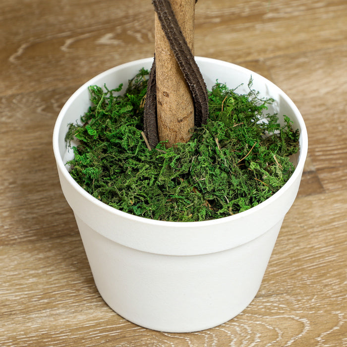 Outsunny Artificial Rose Tree Set of 2 with Realistic Flowers, White