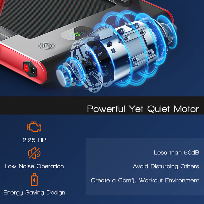 Superfit 2.25hp 2 In 1 Folding Under Desk Treadmill W/ Remote Control App