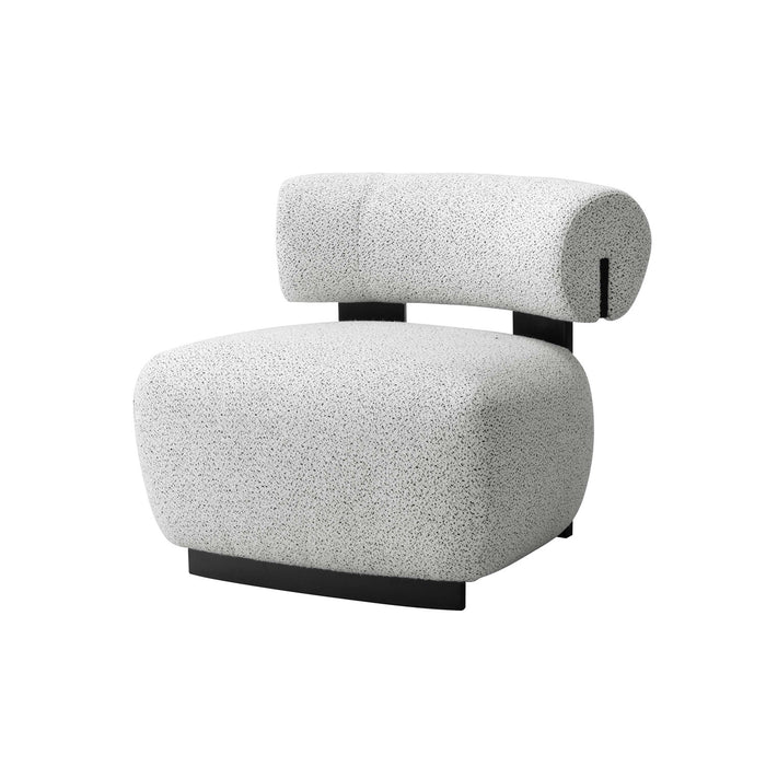 Bartow Mid-Century Modern Upholstered Lounge Chair in Ivory Multi