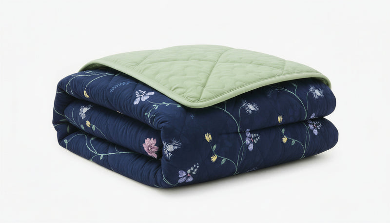 King Size 3-Piece Reversible Floral Quilt Set 