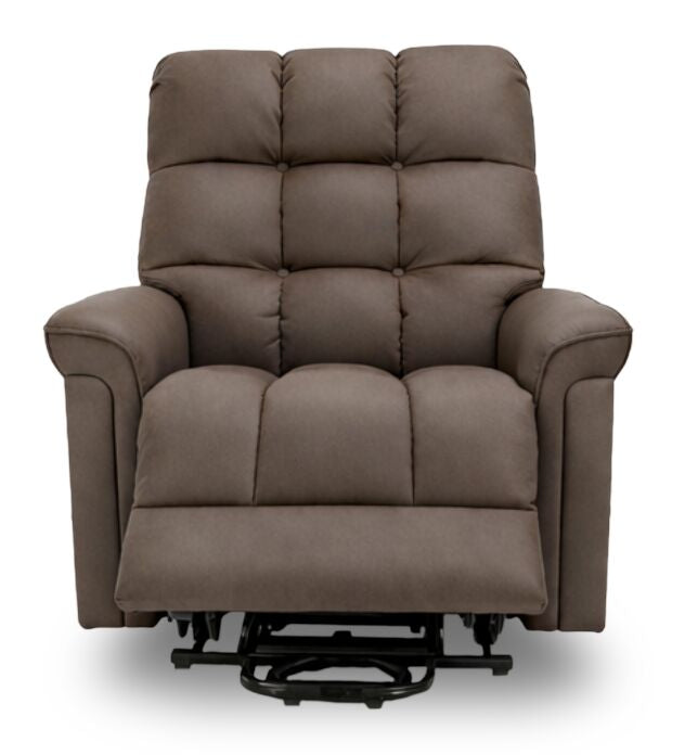 Linden 35.5\" Leather-Look Power Reclining Lift Chair - Brown