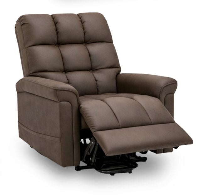 Linden 35.5\" Leather-Look Power Reclining Lift Chair - Brown