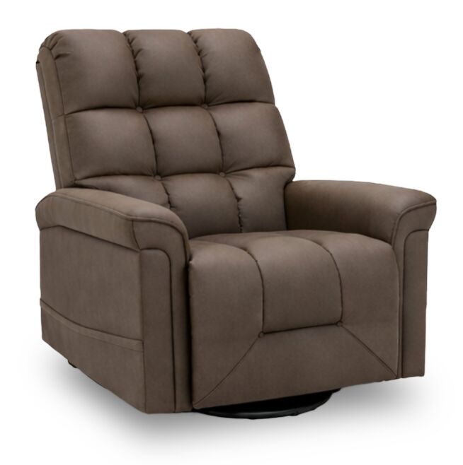 Linden 35.5\" Leather-Look Power Reclining Lift Chair - Brown