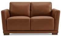 Hydeline Oslo Leather Loveseat - Nutmeg