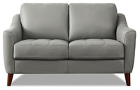 Hydeline Ersa Leather Loveseat - Grey