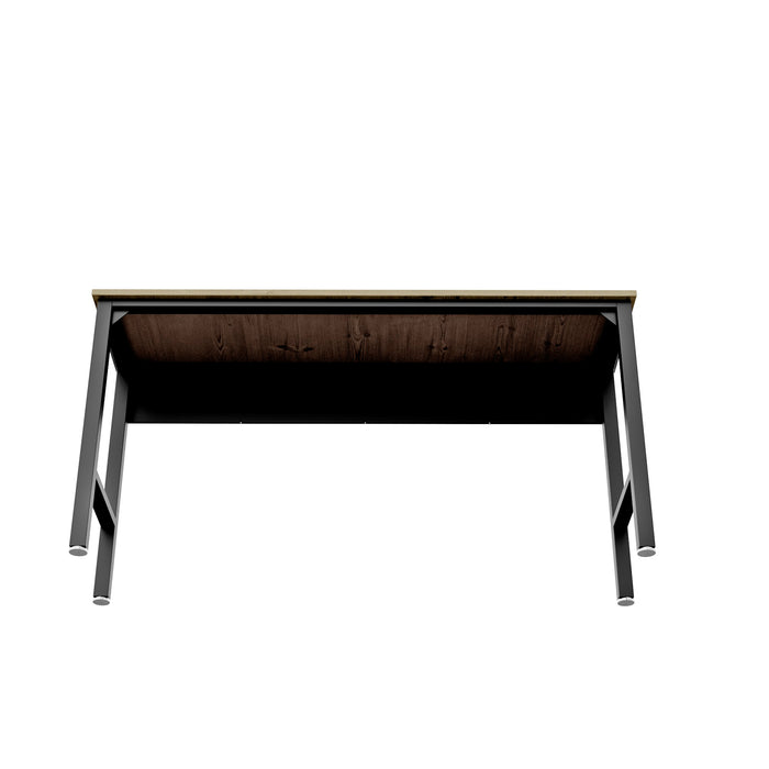 Fortress 72.4\" Natural Wood & Steel Garage Table - Charcoal Grey