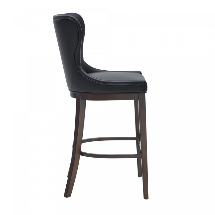 Blair Modern Wood Upholstered Barstool in Black - Set of 3 Bar Stool