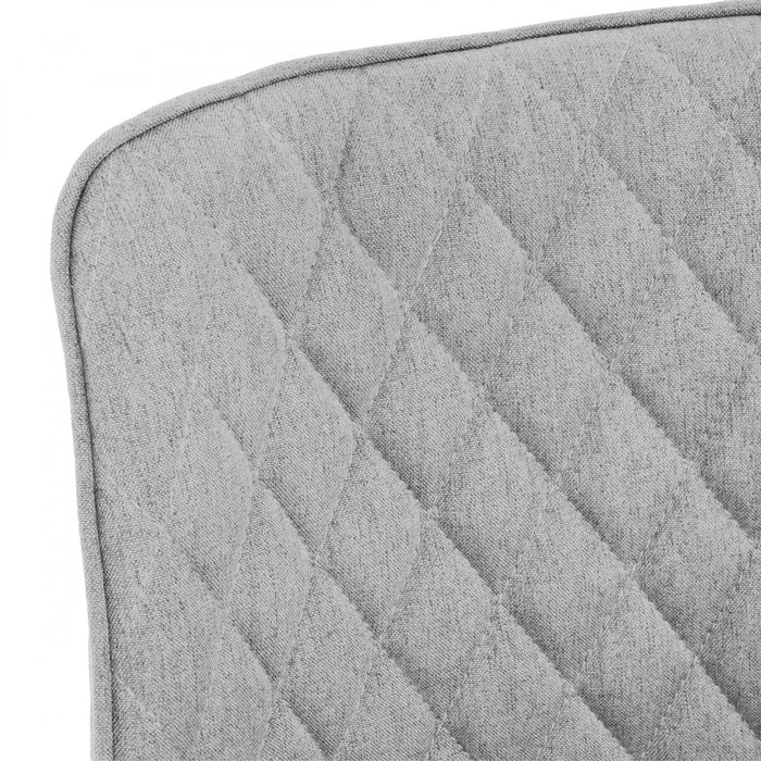 Rourke Taupe Diamond-Quilted Armless Accent Chair with Black Metal Legs (Set of 2)