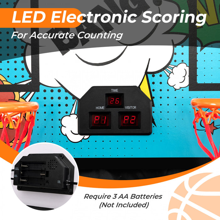 Costway Dual Shot Basketball Arcade Game With 8 Game Modes Electronic Scoring Green