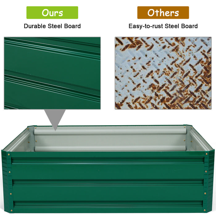 Costway 40\"x32\" Patio Raised Garden Bed Vegetable Flower Plant Dark Green New