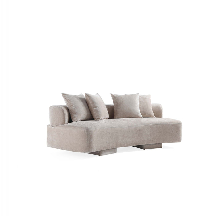 Verandah Mid-Century Modern 2-Piece Sofa Set in Beige
