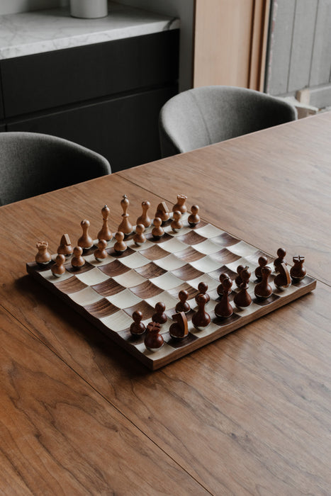 Umbra Walnut Wood Wobble Chess Set