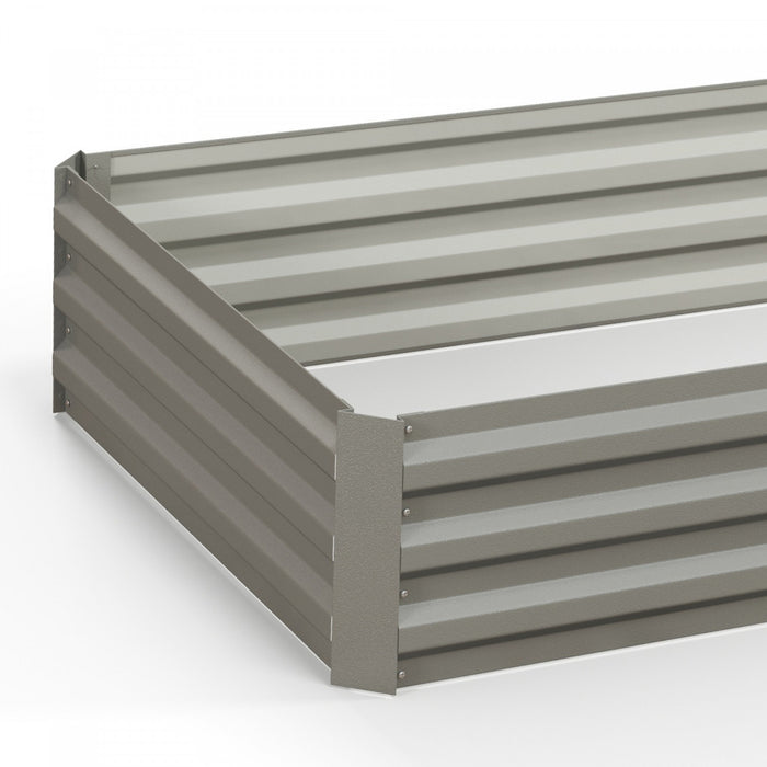 Outsunny 8 X 3 X 1ft Galvanized Raised Garden Bed, Metal Elevated Planter Box, Easy Diy And Cleaning For Growing Flowers, Herbs, Succulents, Silver