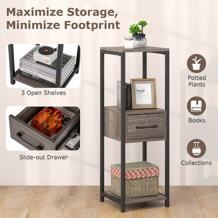 Costway 2 Pack 3 Tier Tall Metal Plant Stand Indoor Plant Table With Drawer Anti-tipping Devices