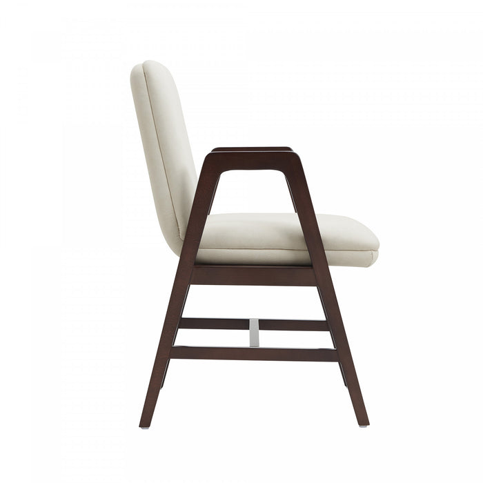 Stella Modern Velvet Wood Armchair in Cream - Set of 4