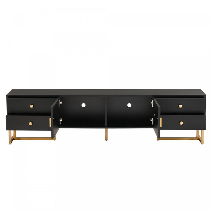 Gavin 68.8\" TV Cabinet with Storage Drawers and Media Organization Function,Black Tv Stand