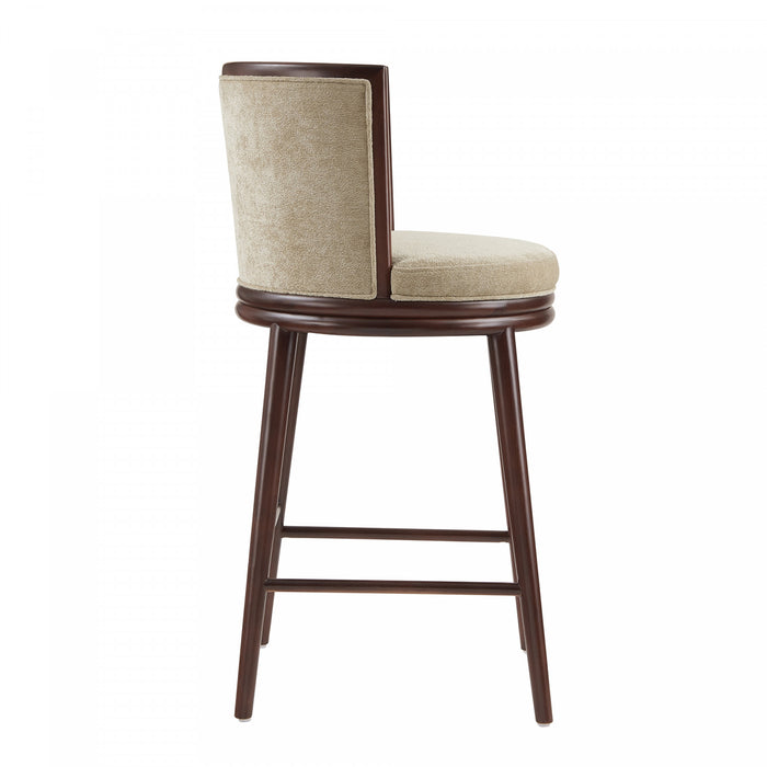 Evalyn Modern Wood Upholstered Barstool in Natural - Set of 2