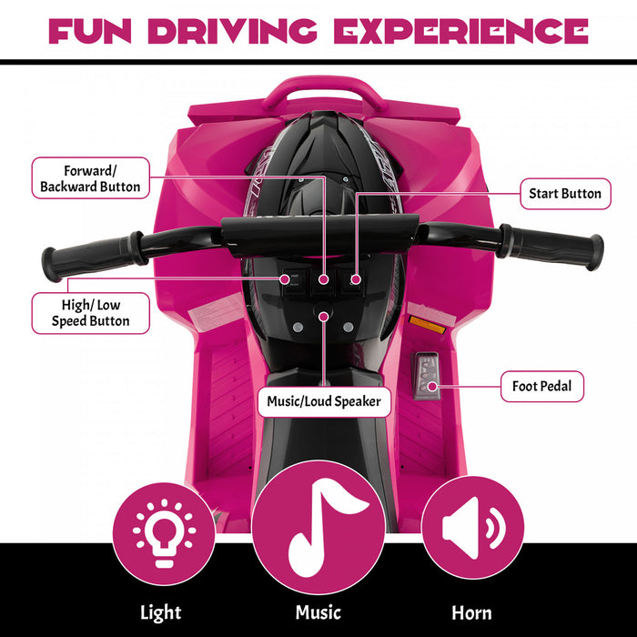 Costway 12v Battery Powered Kids Ride On Atv Electric 4-wheeler Quad Car With Mp3 & Light