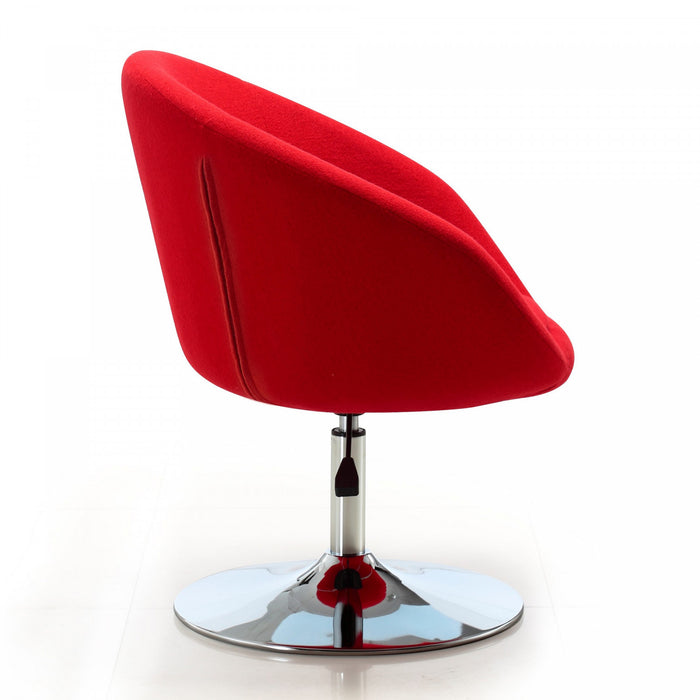 Hopper Modern Upholstered Swivel Lounge Chair in Red - Set of 2 Accent Chair