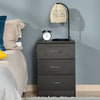 HOMCOM Bedside Table, Night Stand with 3 Drawer for Bedroom