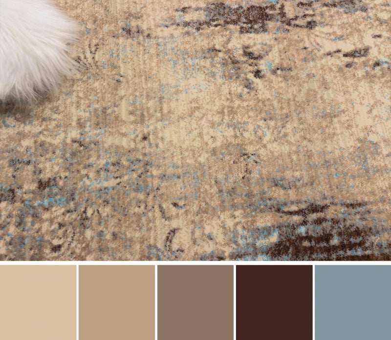 Malia Traditional 5'0\" x 5'0\" Area Rug in Blue Indoor Area Rug