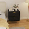 HOMCOM Modern Bedside Table, Nightstand with 2 Drawers for Bedroom, Black