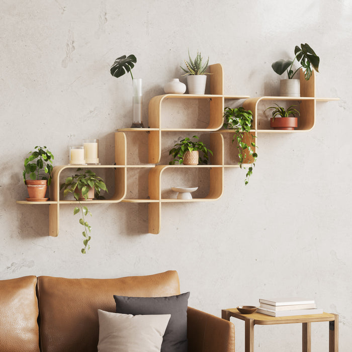 Umbra Modern Wood Montage Wall Shelf - Natural