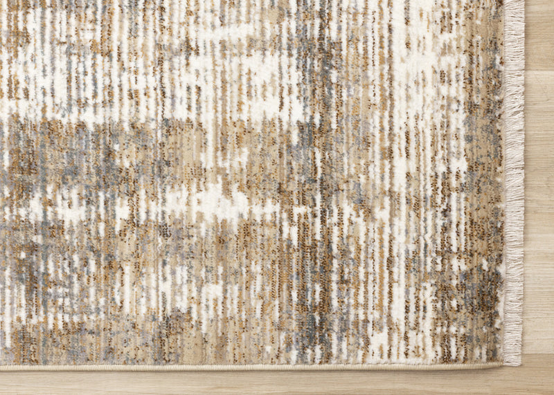 Sydney Brown Cream Grey Distressed Rug, 7'10\" x 10'2\" Indoor Area Rug